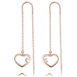 ✦Gifts for Mothers Day✦18K Gold Plating 925 Sterling Silver Cubic Zirconia Drop Earrings Hollow Love Heart/Circle CZ Hypoallergenic Earrings for Women and Girls