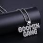 GUCY Hip Hop Jewelry Iced Out Bubble BOOMIN Gang Letter Pendant Necklace Rope Chain(Gold/Silver)