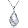 Deluxe Jewelry Set for Women by Diamovi – 100% Natural Freshwater Pearl Necklace & Earrings – 925 Sterling Silver W/Unique Design – 45 cm Chain W/ 8-9 MM Pearl–Available in White
