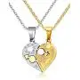 Mealguet Jewelry Stainless Steel Matching Heart Love Couples Pendant Necklace for Men Women Mealguet Jewelry Stainless Steel Matching Heart Love Couples Pendant Necklace for Men Women