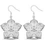 YAZILIND Sparkling Drop Dangle Earrings Statement Silver Hollow Rose Women Fish Hook Earrings Elegant Dainty Jewelry Gift