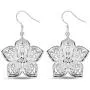 YAZILIND Sparkling Drop Dangle Earrings Statement Silver Hollow Rose Women Fish Hook Earrings Elegant Dainty Jewelry Gift