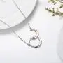 SOULMEET Sterling Silver Moon Necklace Gifts for Birthday Long Distance Relationships, Women Jewelry Gifts for Mothers Day Christmas Friendship