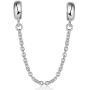 Lovans 925 Sterling Silver Rubber Spacer Stopper Beads Safe Chains for Pandora Bracelets (Silver Chain)