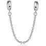 Lovans 925 Sterling Silver Rubber Spacer Stopper Beads Safe Chains for Pandora Bracelets (Silver Chain)