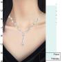 Yikisdy Bride Wedding Necklace Earrings Set Bridal Crystal Necklaces Jewelry Rhinestones Pearl Choker Necklace Accessories for Women and Girls (1) (1)