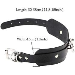 MJartoria Gothic Jewelry-PU Leather Choker Goth Necklace for Women-O-Ring Heart Punk Rock Adjustable Black Collar Choker Cosplayer