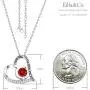 Ruby Necklace for Mom Wife I Love You to the Moon and Back Jewelry for Women Birthday Gifts July Birthstone Sterling Silver Fine Jewelry