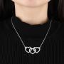 Personalized 3 Hollow Love Hearts Custom Name Birthstone Necklace Meaningful Gifts Jewelry