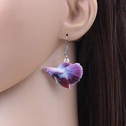 NEWEI Acrylic Floral Ocean Fish Earrings Big Dangle Drop Fashion Sea Animal Jewelry For Women Girl Gift Charm