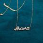 OSIANA Cross Necklace for Women 18K Gold Filled Dainty Solitaire Round Bezel Double Circle Mommy Mama Lock Key Cubic Zirconia Tiny Cute Personality Pendant Choker for Her