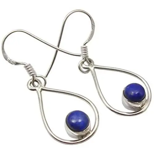 SilverStarJewel Navy Blue Lapis Lazuli Earrings 1.4'' 925 Sterling Silver New Jewelry SilverStarJewel Navy Blue Lapis Lazuli Earrings 1.4'' 925 Sterling Silver New Jewelry