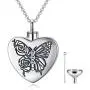 AOBOCO Butterfly Urn Necklace for Ashes Sterling Silver Memorial Keepsake Cremation Jewelry with Filling Tool AOBOCO Butterfly Urn Necklace for Ashes Sterling Silver Memorial Keepsake Cremation Jewelry with Filling Tool
