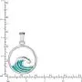 Sterling Silver Created Blue Opal Wave Necklace Pendant with 18'' Box Chain Sterling Silver Created Blue Opal Wave Necklace Pendant with 18'' Box Chain