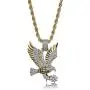 Moca Jewelry Hip Hop Iced Out Bling Personalized Eagle Pendant 18K Gold Plated Chain Necklace for Men Women