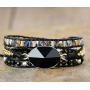 Starto Natural Stone Bracelet Jasper 3 Row Beads Wrap Wrist Statement Boho Bracelet For Women