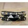 Starto Natural Stone Bracelet Jasper 3 Row Beads Wrap Wrist Statement Boho Bracelet For Women