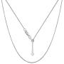 10k White Gold Adjustable Box Link Chain Necklace, 0.7mm, 22''