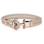 PAUL HEWITT Anchor Bracelet Women PHREP - Sailcloth Bracelet for Women, Leather Bracelet for Women (Hazelnut) with Anchor Jewelry Made of IP Stainless Steel (Rose Gold), Beautiful Jewelry for Women