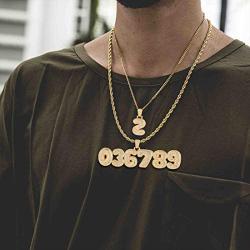 DIY Full CZ Bubble Letter Necklace Men Women Personalized Hip Hop Jewelry Platinum or 18K Gold Plated Customizable 1-6 Pcs Bling Initials Pendant,Tennis Chain or Spiga Chain 18-30 Inch, with Gift Box