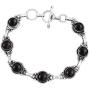 Black Onyx Bracelet 925 Silver Overlay Handmade Boho Style Jewelry