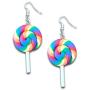 Colorful Rainbow Lollipop Dangle Earrings Sweet Lovely Swirl Lollipop Candy Pendant Drop Earrings Sugar Sweets Set for Women Girl