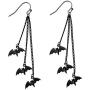 Halloween Black Bat Vampire Dangle Earrings Necklace Set Long Dangle Hook Earrings Halloween Costumes Scary Decorations Party Jewellery Gift for Women Girls