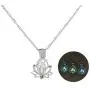 3 Colors Glow in The Dark Necklace Steampunk Hollow Pendant with Chain for Women (Lotus)