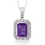 Gem Stone King 925 Sterling Silver Purple Amethyst Pendant Necklace For Women (2.61 Cttw, Gemstone Birthstone, Emerald Cut with 18 Inch Silver Chain) Gem Stone King 925 Sterling Silver Purple Amethyst Pendant Necklace For Women (2.61 Cttw, Gemstone Birthstone, Emerald Cut with 18 Inch Silver Chain)