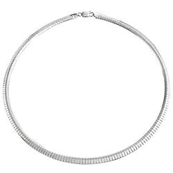 Verona Jewelers 925 Sterling Silver Flexible Italian Flat Omega Chain Necklace- 4MM 6MM Cubetto Italy Wire Necklace Chain 16 18 20