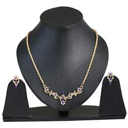 Touchstone Indian Bollywood Fine Craftsmanship Rhinestones Jewelry Necklace Set in Gold Tone for Women