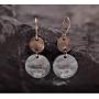 Gmillions Disc Dangle Drop Earrings Long Hoops Geometric Round Curved Filled Everyday Jewelry for Women