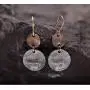 Gmillions Disc Dangle Drop Earrings Long Hoops Geometric Round Curved Filled Everyday Jewelry for Women