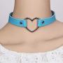 Tvoip 6Pcs Hot PU Leather Punk Heart Studded Choker Necklace Rivet Buckle Collar Necklace Gift for Women Jewelry