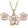 AllenCOCO Jewelry Set Rose Gold Plated Women Flower Earrings and Necklace Set for Women Girls Hypoallergenic Jewelry