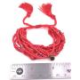 LESLIE BOULES Red Multi Strand Miyuki Glass Seed Beads Adjustable Tassel Bracelet Handmade Jewelry