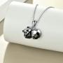 Panda Urn Necklace for Ashes 925 Sterling Silver Origami Panda Pendant Cremation Keepsake Necklace for Women Jewelry