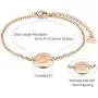 THREE KEYS JEWELRY Rose Gold Initial Bracelet for Girls Gifts Stainless Steel Dainty Coin Name Initial Charm Bracelet Alphabet Letter Pendant Silver Initial Bracelets for Women with Initial