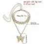 2 Set Butterfly Cuban Link Necklace Set Hip Hop Chock Chain Iced Out Sparking Bling Zircon Crystal Collar Animal Butterfly Pendant Necklace for Women Girl Party Luxury Rock Jewelry 2 Set Butterfly Cuban Link Necklace Set Hip Hop Chock Chain Iced Out Sparking Bling Zircon Crystal Collar Animal Butterfly Pendant Necklace for Women Girl Party Luxury Rock Jewelry