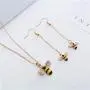 AILUOR Crystal Bumblebee Pendant Necklace, Cute Yellow Enamel Bee Drop Earrings Lovely Honey-Bee Animal Earrings Necklace Insect Dangle Drop Earrings Women Teen Girls Jewelry Sets