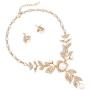 Rosemarie Collections Womens Crystal and Simulated Pearl Flower Long Pendant Jewelry Gift Set