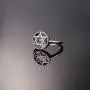 U7 Jewelry Platinum or 18K Gold Plated Star of David Ring, Signet Ring for Men and Women, Size 6 to 11