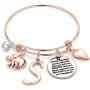 M MOOHAM Elephant Gifts for Women Girls, Rose Gold Initial Elephant Charm Bracelets for Women Girls Friends Mom Daughter Birthday Inspirational Jewelry