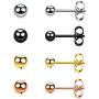 LDier Tiny Stud Earrings for Women - 4 Pairs Stainlss Steel Small Stud Earrings with Clear CZ Round Ball - Perfect Suitable for Party, Date, Office, Wedding or Daily Wear