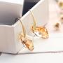 Neoglory Jewelry 14k Gold Plated Champagne Crystal Drop Pierced Earrings Mothers day Gift embellished with Crystals from Swarovski