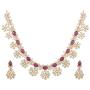Tarinika Venus Gold-Plated Indian Jewelry Set with Necklace and Earrings - White Red