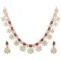 Tarinika Venus Gold-Plated Indian Jewelry Set with Necklace and Earrings - White Red Tarinika Venus Gold-Plated Indian Jewelry Set with Necklace and Earrings - White Red