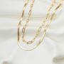 Hidepoo Gold Layered Necklaces for Women, 14K Gold Plated Dainty Coin Pendant Choker Necklace Herringbone Snake Necklace Paperclip Chain Layered Necklaces for Women Jewelry Gifts
