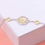 925 Sterling Silver Sun Charm Adjustable Bracelet for Women Girls Birthday Gift, 7+2 inch