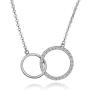 ELEGANZIA Mother Daughter Necklace Silver Mothers Day Gifts From Daughter Double Circle Necklace Jewelry Mom And Daughter Necklace Interlocking Daughter Necklace Mother Daughter Gifts Sterling Silver